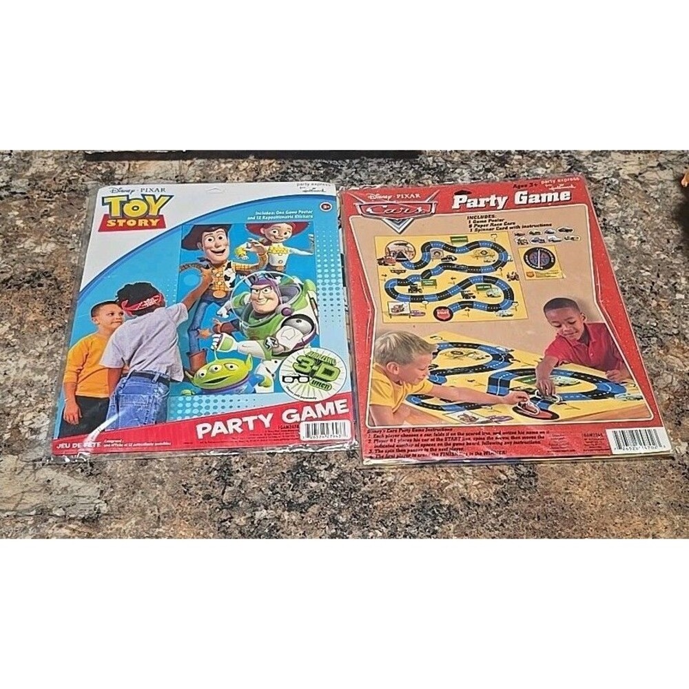 2-NEW 2010 HALLMARK Party Games Disney Toy Story And Disney Cars Kids Birthday